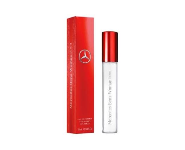Mercedes Benz In Red Woman Eau de Parfum 10ml miniature for women, bold and vibrant feminine fragrance in a compact bottle