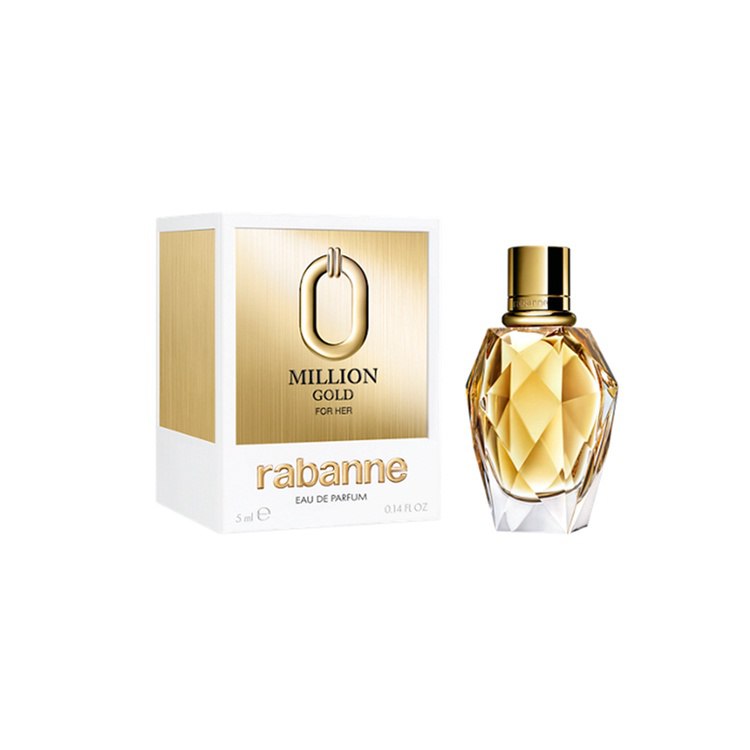 Paco Rabanne Million Gold for Her Eau de Parfum 5ml miniature for women, luxurious and glamorous feminine fragrance in a compact bottle
