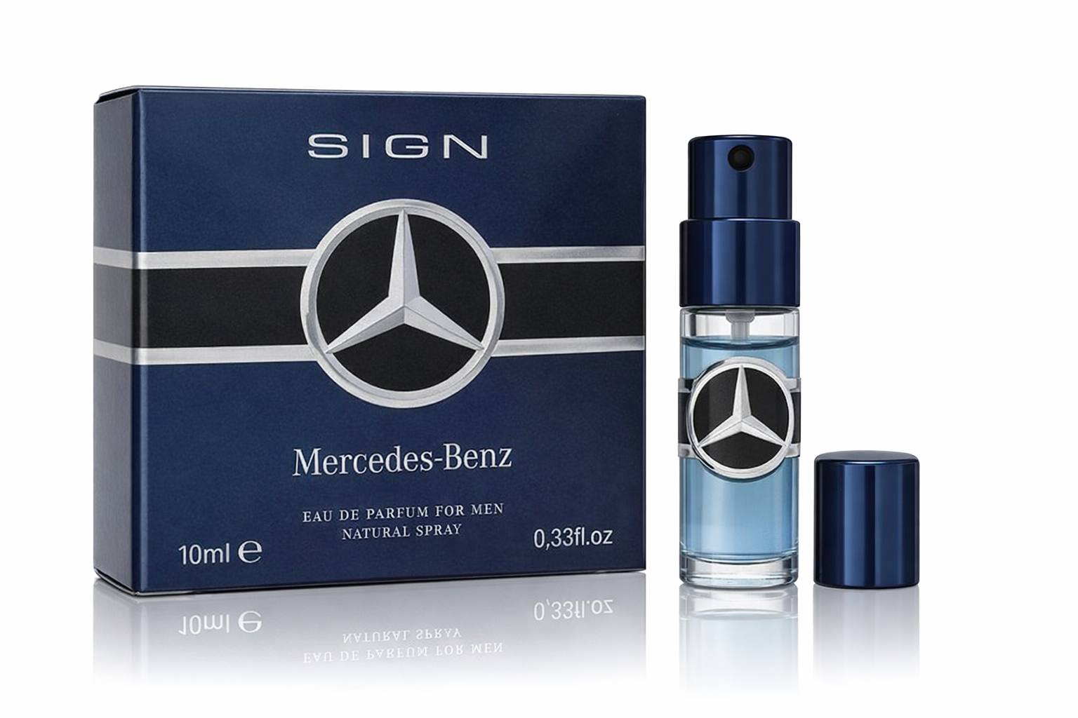 Mercedes Benz Sign Eau de Parfum 10ml miniature for men, elegant and sophisticated masculine fragrance in a compact bottle
