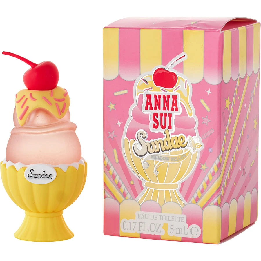 Anna Sui Sundae Mellow Yellow Eau de Toilette 5ml miniature for women, cheerful and fruity floral fragrance in a compact bottle