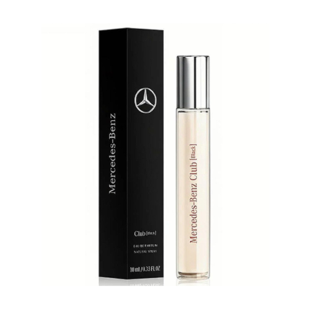 Mercedes Benz Club Black Eau de Parfum 10ml miniature for men, intense and sophisticated masculine fragrance in a compact bottle